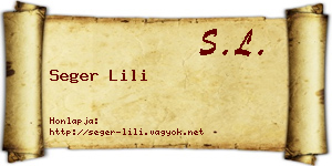 Seger Lili névjegykártya
